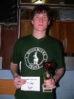 Štěpán s pohárem s lyžařem Štěpán s pohárem s lyžařem