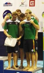 vyhlášení 4x50PŠ muži - 3. Tomáš Havránek, Martin Bejček, Petr Novák, David Noll