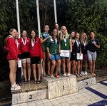 vyhlášení 4x100PŠ juniorky - 1. Bára, Natka, Kája, Margi vyhlášení 4x100PŠ juniorky - 1. Bára, Natka, Kája, Margi